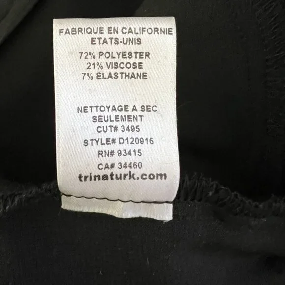 Trina Turk Black Wide Leg Trousers Pants Minimalist 8 Capsule Wardrobe - Picture 11 of 15